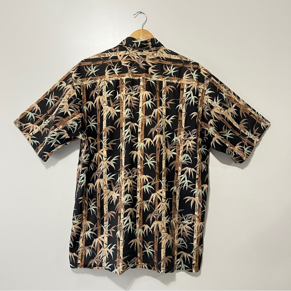 Vintage Tori Richard Short Sleeve Button Down Shirt Men's Large Bamboo Print - Picture 4 of 10